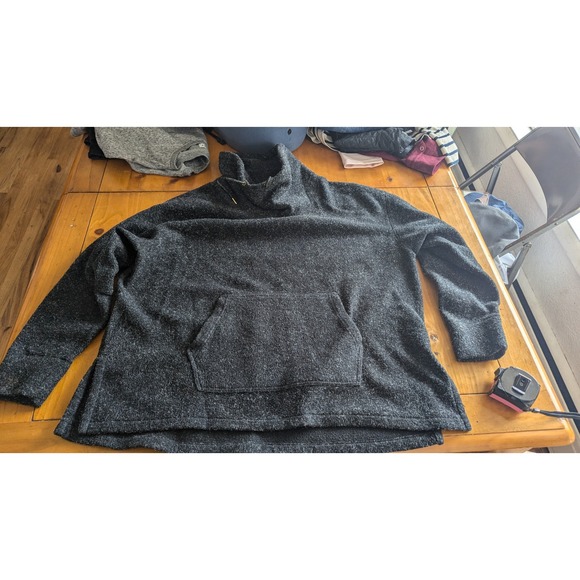 Nike Women's Gray Marl Textured Cowl Neck Pullover Sweatshirt Size L - Picture 6 of 7